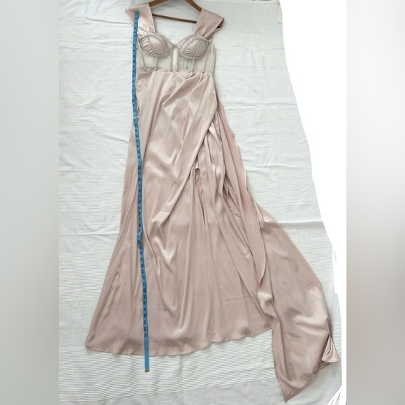 Fashion Nova Unapologetic Satin Gown in Champagne - Picture 11 of 16